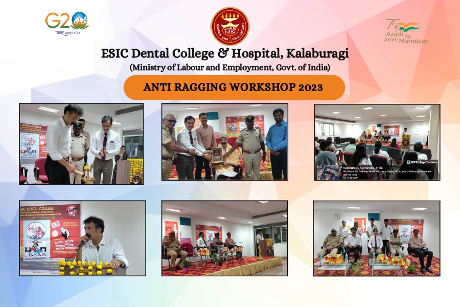 Anti ragging workshop was organised by ESIC DC KALABURAGI on 28th October 2023 to create the awareness among students against the practice of ragging and serious consequences for indulging in ragging.